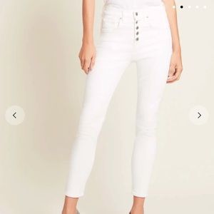 Veronica Beard High Rose White Skinny Jeans